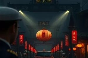 《雨季倒数》卡片封面，积水倒映着城市霓虹与伞面